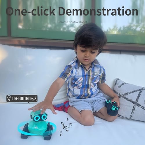 Gilobaby robot toy with flashing LED eyes and tank tracks