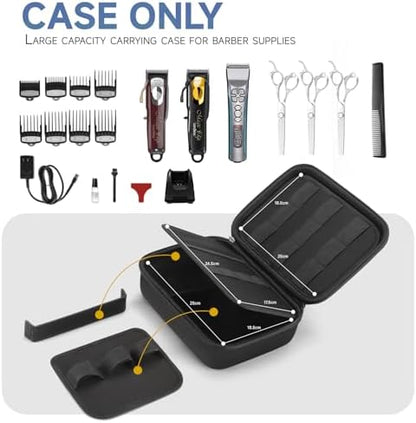 MOSLA hair clipper storage bag open view displaying the internal compartments and mesh pockets