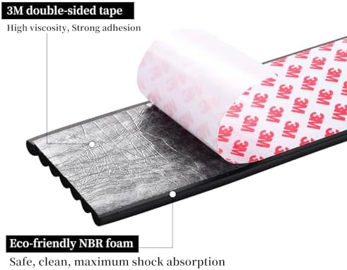 Close up of NBR foam edge guard with adhesive backing