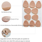 Anatomical placement guide of the felt pad behind the ball of the foot.