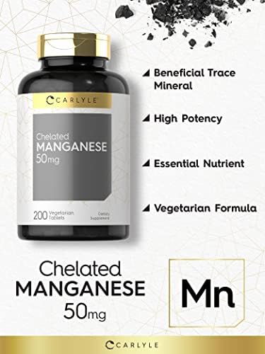 Carlyle Chelated Manganese vegetarian tablets dietary facts