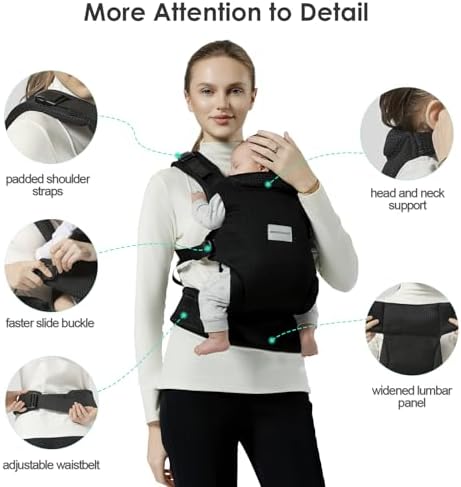 Misswisdom ergonomic baby wrap showing lumbar support