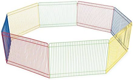 Prevue Pet Products Multi-Color Small Pet Playpen - Animal Pen for Rabbits, Guinea Pigs, Hamsters, Tortoises, Bunny Enclosure, Easy to Assemble, Indoor & Outdoor - Image 2