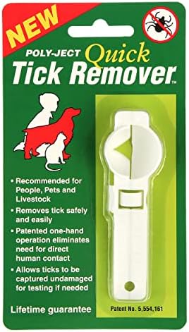 Close up of Poly-Ject V-notch tick removal device