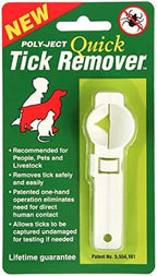 Close up of Poly-Ject V-notch tick removal device