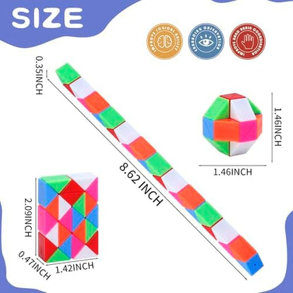 Lendod snake cube puzzle showing multiple colorful shapes