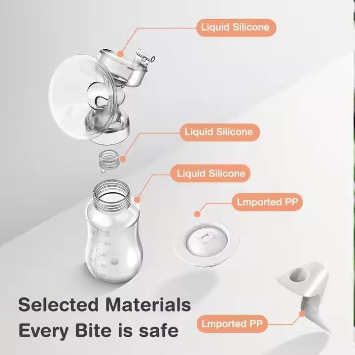 Full packaging contents of the manual breast pump set including shield accessories and lid