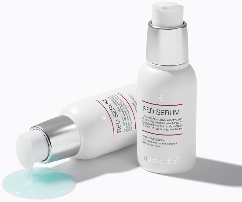 Medicube Red Serum 2.0 ingredient highlights graphic
