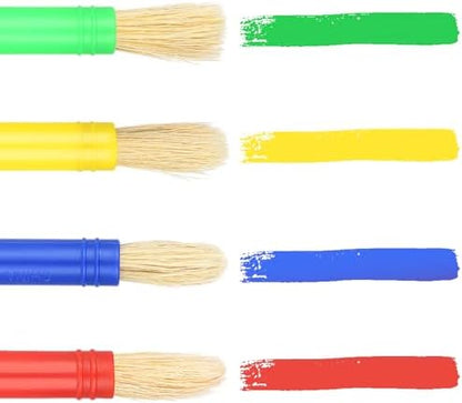 Prasacco kids craft paint brushes demonstrating non slip bulbous handle design
