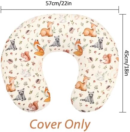 Jundetye woodland animals nursing pillow cover on feeding pillow