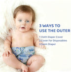 Bisenkid cloth diaper showing snap button adjustment system