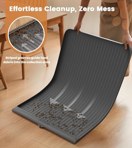 Hicooi non-slip dog bowl mat for water and food