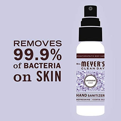 MRS. MEYER'S CLEAN DAY Antibacterial Hand Sanitizer Spray, Travel Size, Removes 99.9% of Bacteria, Lavender, 2 oz - Pack of 4 - Image 6
