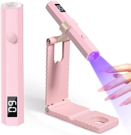 Portable rechargeable LED nail lamp showing the digital countdown display window