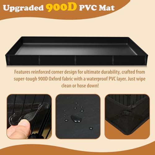 22 Panels Small Animal Playpen, Pet Playpen with Doors & Waterproof Mat, Metal Wire Yard Fence for Rabbits, Guinea Pigs, Hamsters, Chicken, Hedgehogs, Indoor Outdoor C&C Cage Black - Image 6