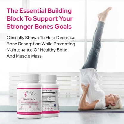 Healthy Bones Company Annatrol bone density supplement capsules showing professional-grade premium ingredients.