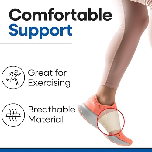 Beige elastic arch support bands for flat feet and heel spur relief.