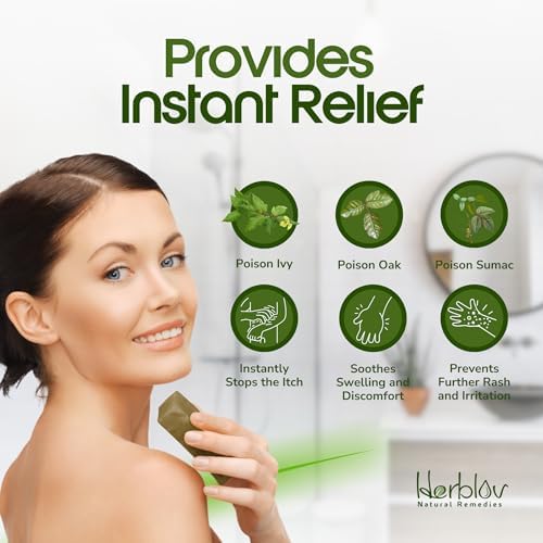 Herblov five ounce jewelweed soap bar showing authentic all natural ingredients.