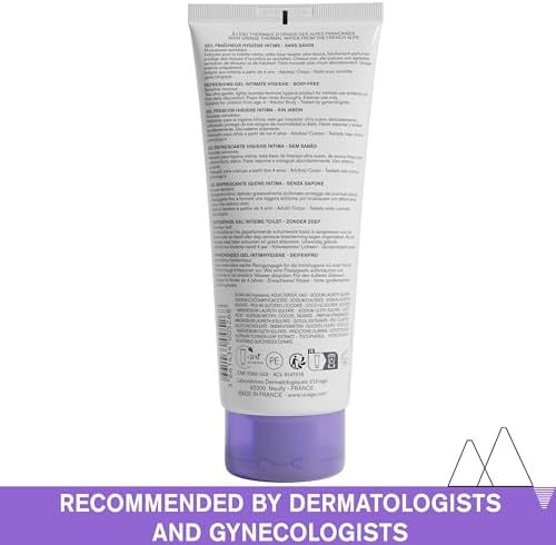 Side view of Uriage Gyn-Phy packaging highlighting gynecologically tested seal