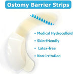 Close up of a C shaped elastic barrier strip showing the flexible hydrocolloid texture.