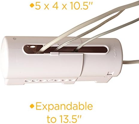 Detailed view of child-resistant locking mechanism on safety cover