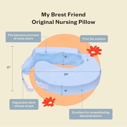 My Brest Friend ergonomic nursing pillow showing the secure wrap-around strap