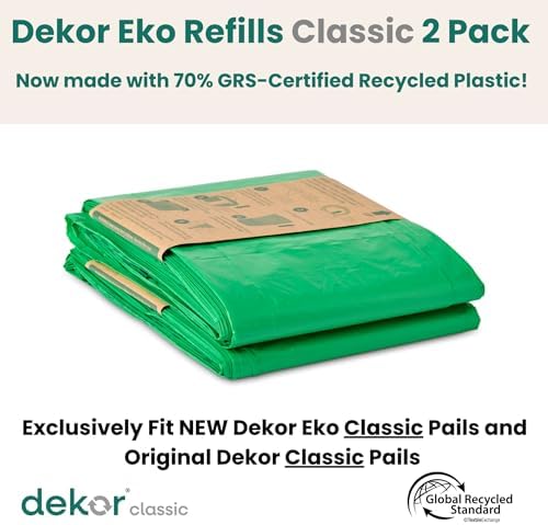 DEKOR unscented plastic diaper disposal refill liners two pack display