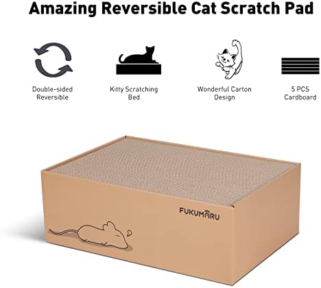 Fukumaru cat scratcher box demonstrating mess-free enclosed base design