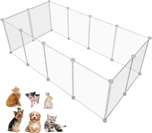 Pet Playpen Portable Small Animals Playpen, Customizable Shape & Height Pet Fence Yard Fence for Guinea Pigs, Bunny, Ferrets, Mice, Hamsters, Hedgehogs, Puppies, Turtles-12 Panels - Image 2