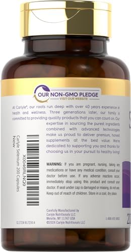 Authentic Carlyle L-Selenomethionine mineral supplement packaging details