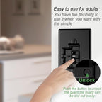 Child proof light switch lock installed on wall plate
