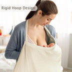 Nursing cover with rigid arch neckline detail
