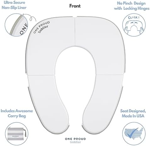 One Proud Toddler potty seat showing locking hinge mechanism