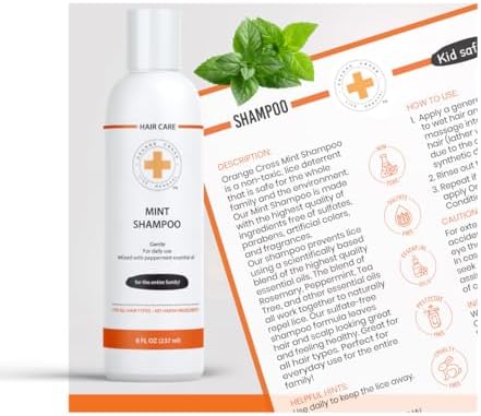 Natural peppermint lice prevention shampoo 8 fluid ounce bottle