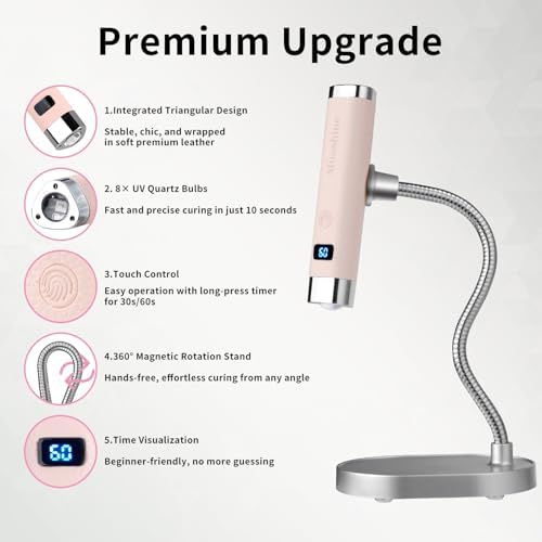 Missshine portable nail dryer on adjustable magnetic gooseneck stand