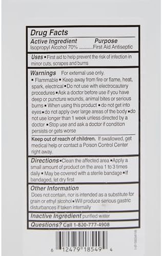McKesson Isopropyl Rubbing Alcohol 70% [1 Count] USP First Aid Antiseptic, 32 oz - Image 5