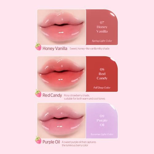 Etude Korean makeup lip gloss shade seven swatched on hand.