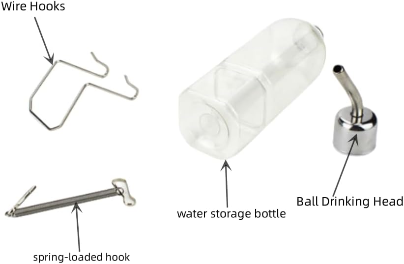 2 Pcs Pet Cage Water Bottle No Drip Small Animal Water Bottle, Hanging Waterer for Rabbit, Guinea Pig, Hedgehog, Squirrel, Rat, Chinchilla, Hamster Dispenser Bottle - Image 3