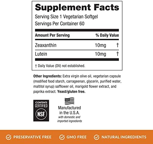 EyePromise 60 softgels bottle back label ingredient details
