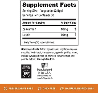 EyePromise eye health supplement bottle nutritional facts label