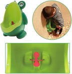 Detailed view of frog shaped potty trainer for toddlers