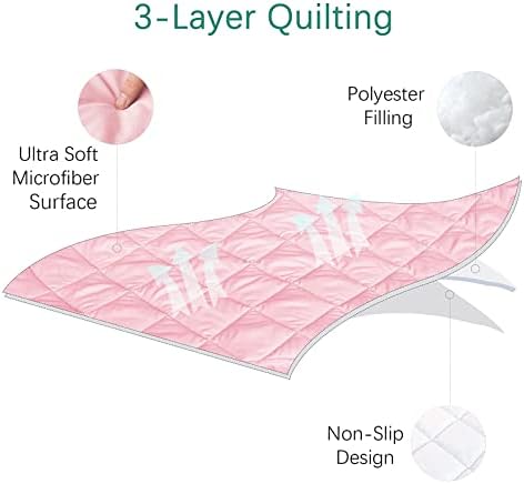 Close up details of the premium pink 250 thread count microfiber material