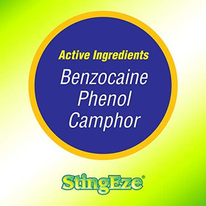 StingEze ammonia free bite relief liquid being applied to skin