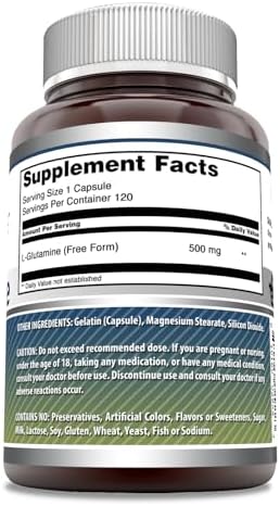 Amazing Nutrition L-Glutamine supplement label details