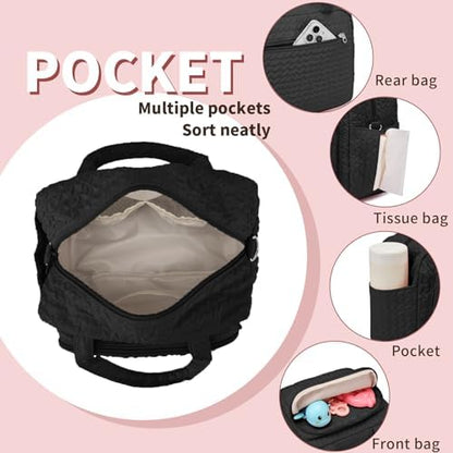 Fwkekye mini diaper purse interior view showing 8 storage compartments
