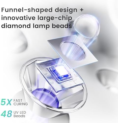 Side profile of rechargeable nail lamp in a home salon setting