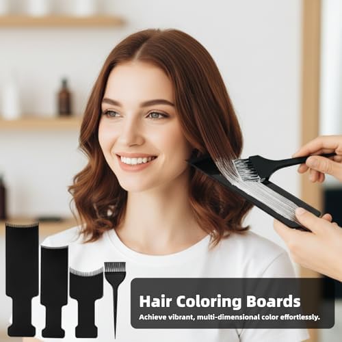 Complete set of hair dye tools including cape and gloves