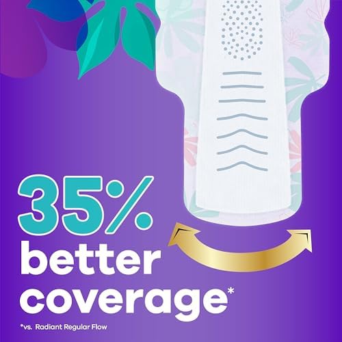 Side view of Always Radiant Teen packaging highlighting 10 hour protection