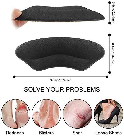 Self adhesive heel grips for loose shoe fit improvement