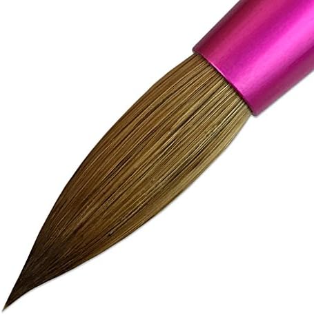 Close up of Kolinsky hair round shape acrylic brush tip